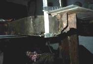 LR - 144002080 - View of LH Longitudinal chassis rail after removal of rear cross-meber prior to we