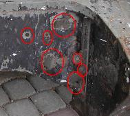 LR - 144002080 - Bulkhead as returned 20.11.2001 - with extra holes highlighted !
