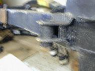 LR - 144002080 - Spring shackle bush insertion -- how not to do it ! (blurred)
