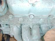 LR - 144002080 - Engine / Cylinder head from top showing casting number, cast in temperature adapto