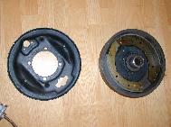 LR - 144002080 - Handbrake - backplate and drum assy -- dismantled (new)
